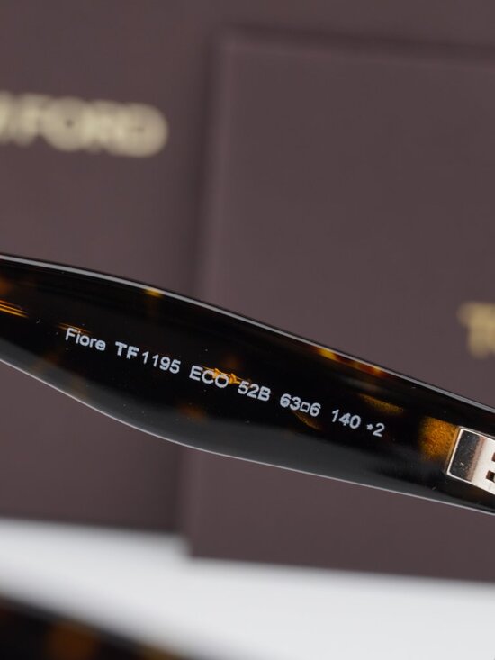 Tom Ford Fiore FT1195 52B Cat Eye Sunglasses – Dark Havana/Smoke Gradient main image 10